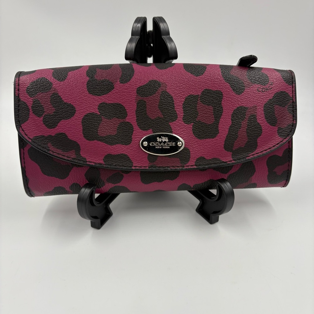 Coach Leopard Snap Closure Long‎ Leather Envelope Wallet